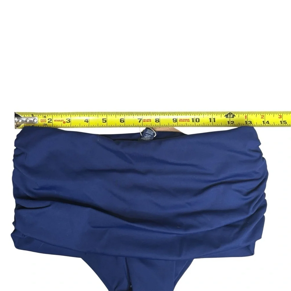 NWT SKIMS Navy Blue Sculping Swim Bottom Fold Over Swimwear Size XS